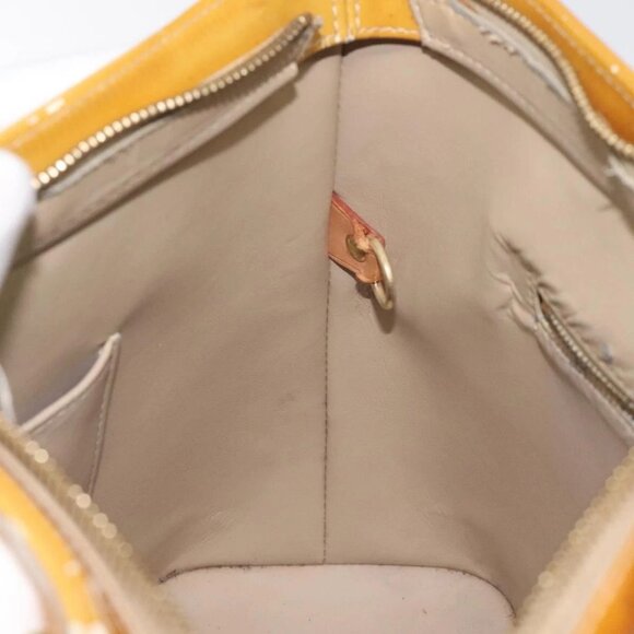 LOUIS VUITTON Monogram Vernis Houston Hand Bag Beige M91004 LV Auth th6217 - Picture 12 of 16